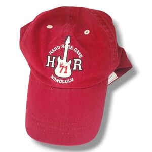 Hard Rock Cafe Honolulu Red Strap-back Hat Unisex One Size Adjustable